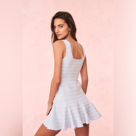 NWT LoveShackFancy Maryanne Knit Mini Dress Morning SKy Light Blue | size M - Picture 4 of 11